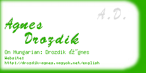 agnes drozdik business card